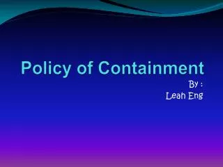 policy of containment
