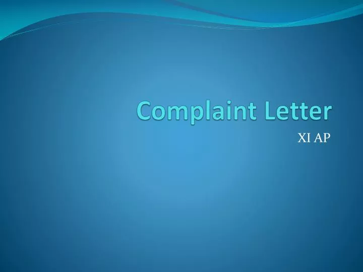 complaint letter