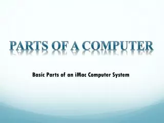 Basic Parts of an iMac Computer System