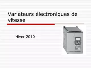 variateurs lectroniques de vitesse