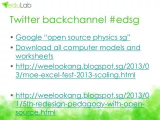 Twitter backchannel # edsg