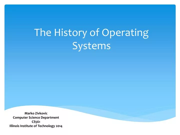 the history of operating systems