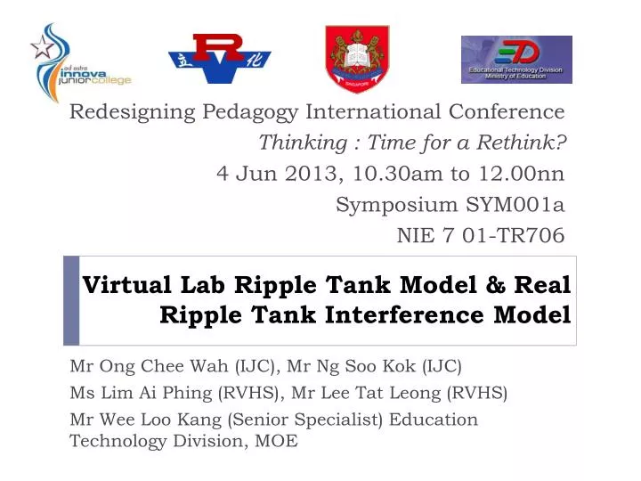 virtual lab ripple tank model real ripple tank interference model
