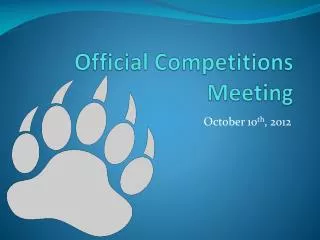 Official Competitions Meeting