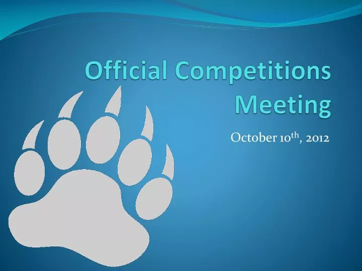 official competitions meeting