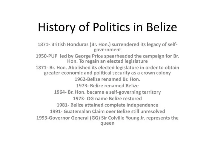 history of politics in belize