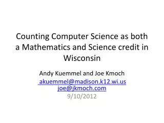 Counting Computer Science as both a Mathematics and Science credit in Wisconsin