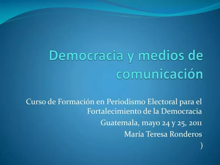 democracia y medios de comunicaci n