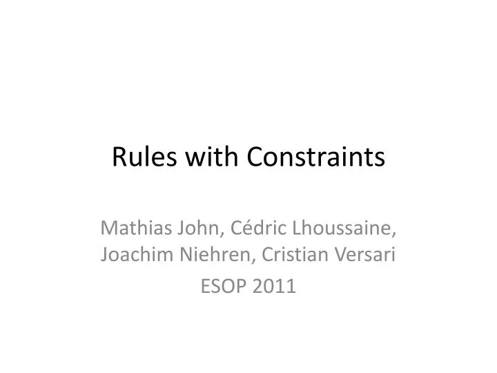 rules with constraints