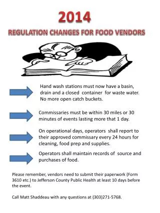 REGULATION CHANGES FOR FOOD VENDORS