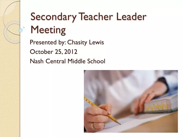 secondary teacher leader meeting
