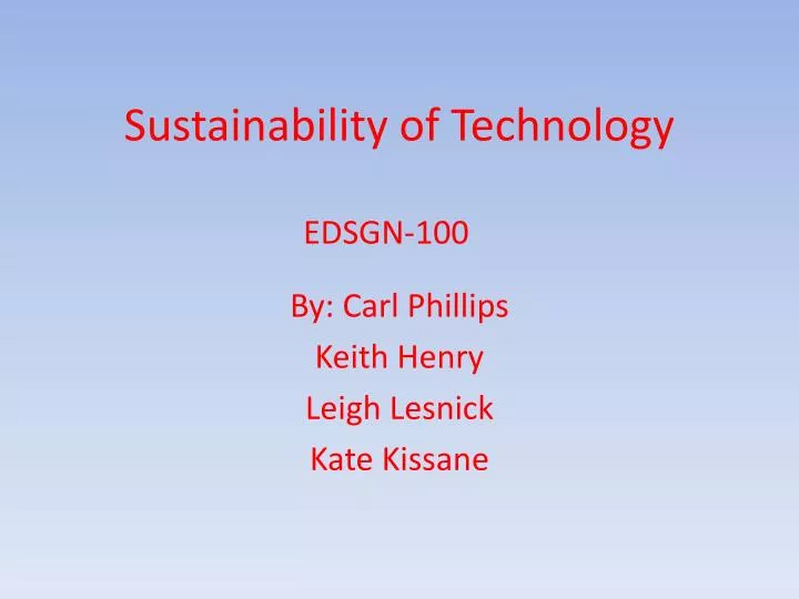 sustainability of technology