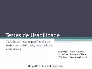 Testes de Usabilidade