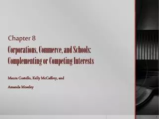 Chapter 8 Corporations, Commerce, and Schools: Complementing or Competing Interests