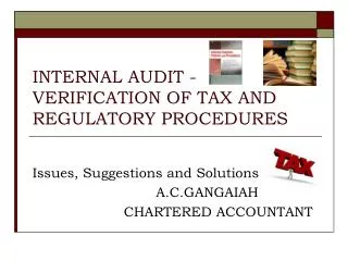 INTERNAL AUDIT - VERIFICATION OF TAX AND REGULATORY PROCEDURES