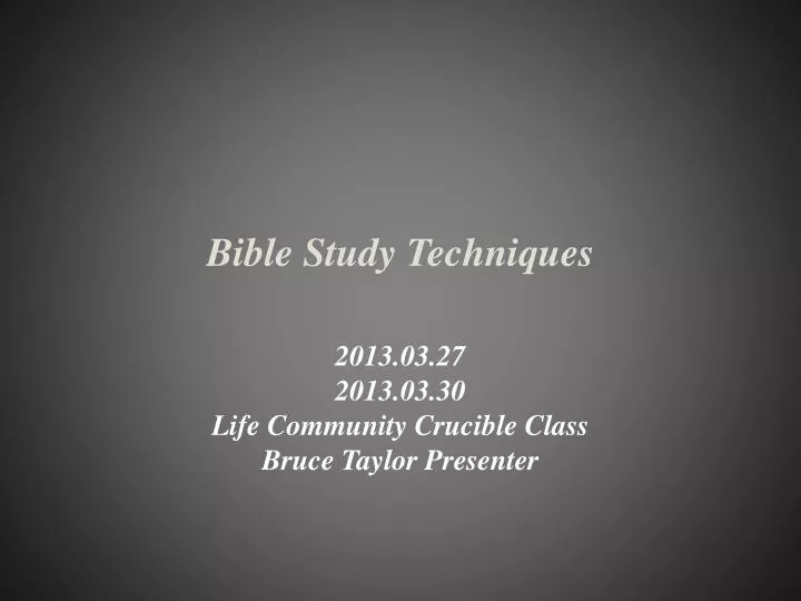bible study techniques