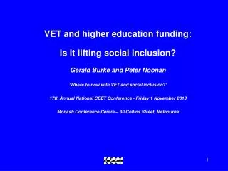 VET and higher education funding: is it lifting social inclusion?