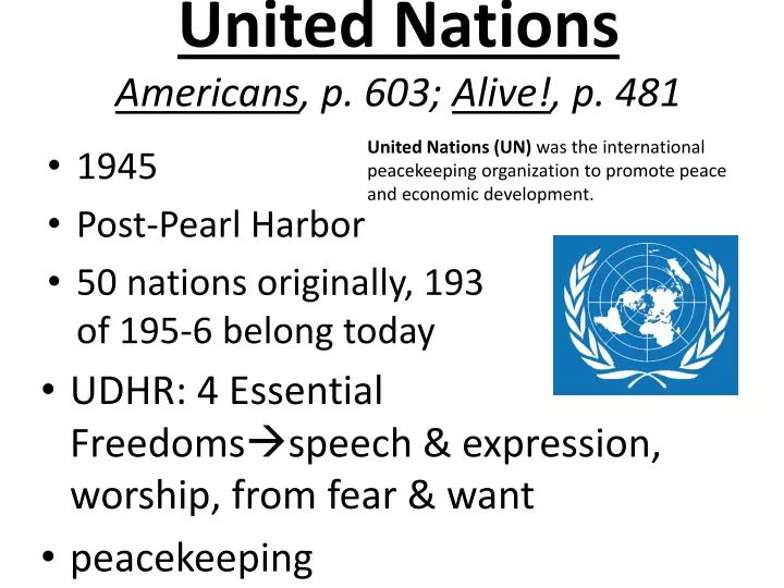 united nations americans p 603 alive p 481
