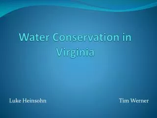 Water Conservation in Virginia
