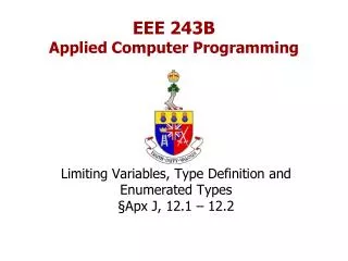 EEE 243B Applied Computer Programming