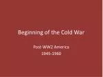 Beginning of the Cold War