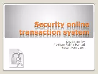 Security online transaction system