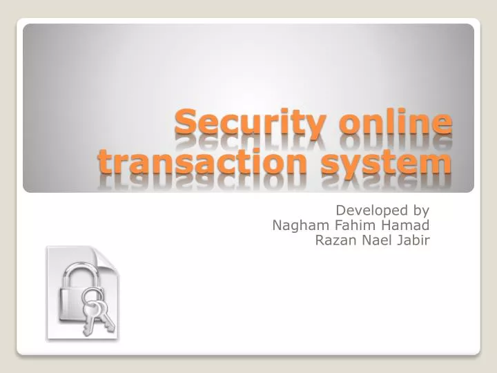 security online transaction system