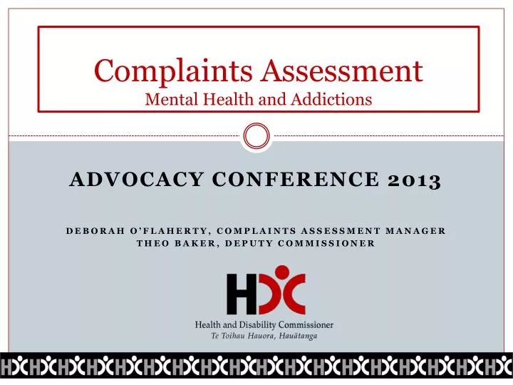 complaints assessment mental h ealth and addictions
