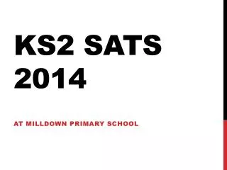 KS2 SATS 2014