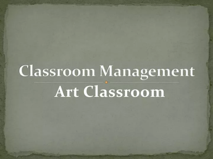 classroom management