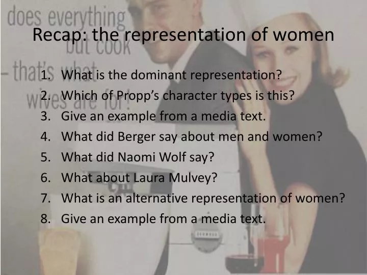 recap the representation of women