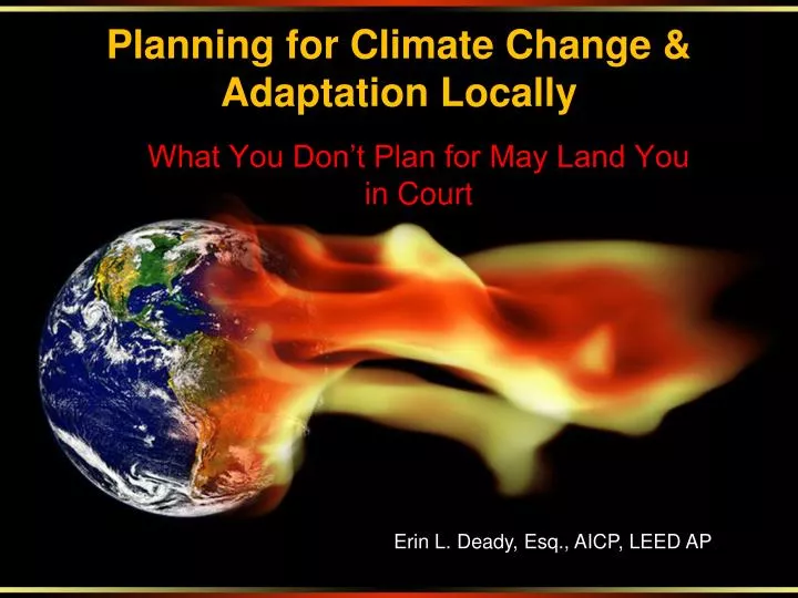planning for climate change adaptation locally