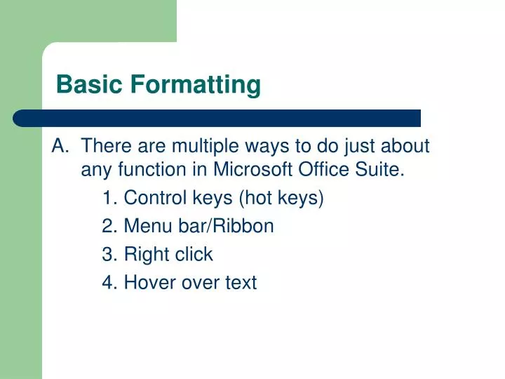 basic formatting