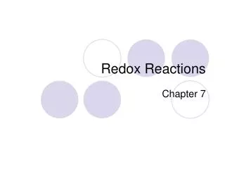 redox reactions