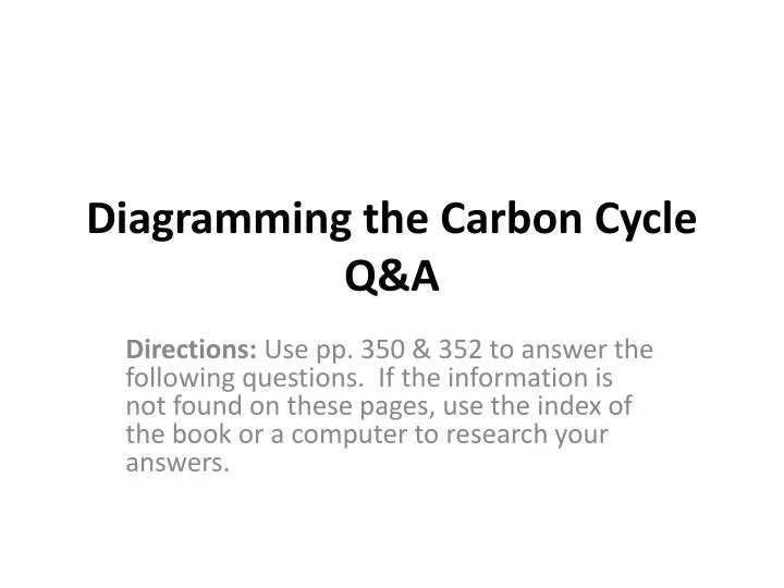 diagramming the carbon cycle q a