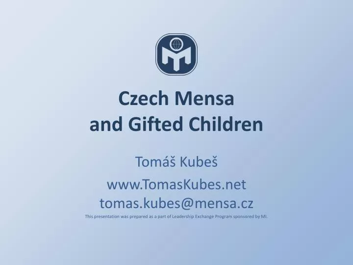 czech mensa and gifted children