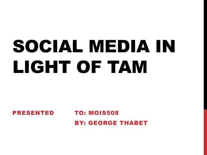 social media in light of tam