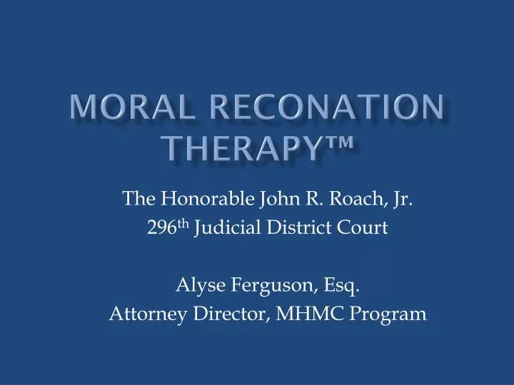moral reconation therapy
