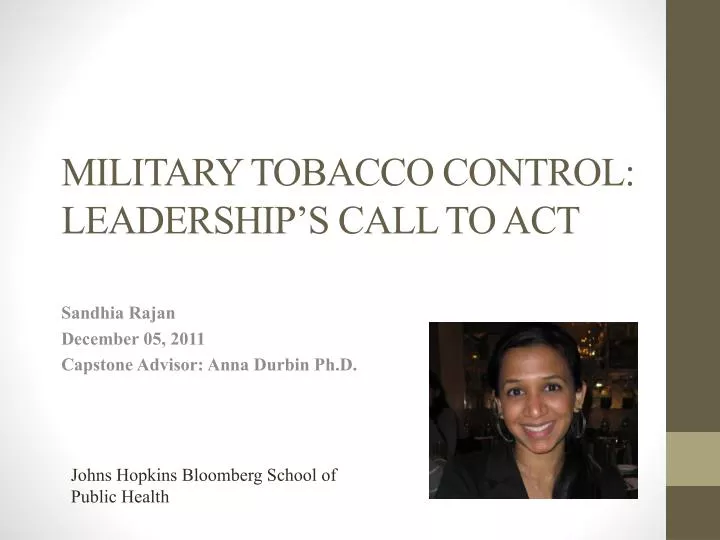 military tobacco control leadership s call to act