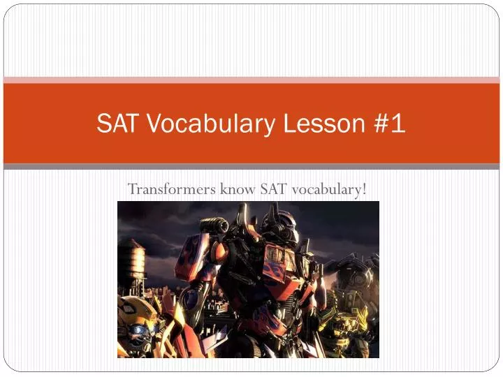 sat vocabulary lesson 1
