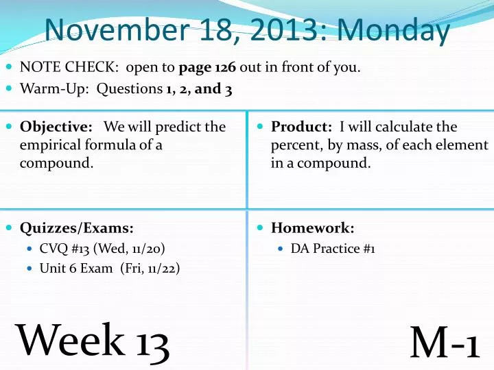 november 18 2013 monday