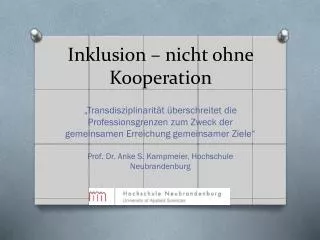 inklusion nicht ohne kooperation