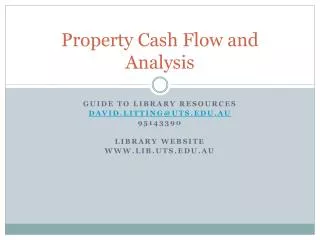 Property Cash Flow and Analysis