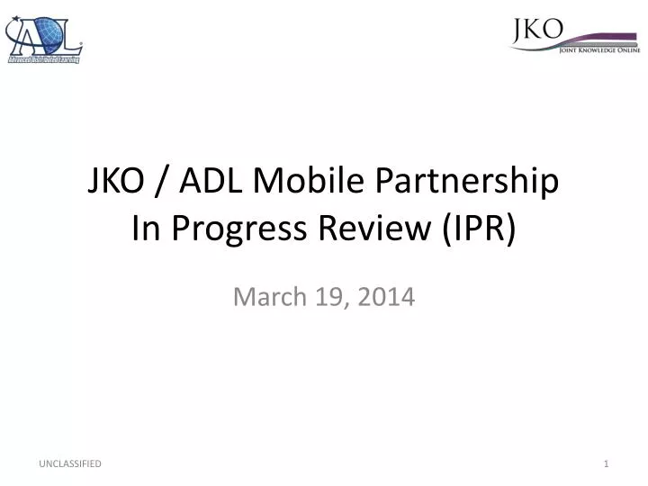 jko adl mobile partnership in progress review ipr