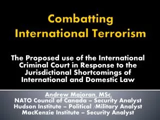 Combatting International Terrorism