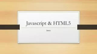Javascript &amp; HTML5
