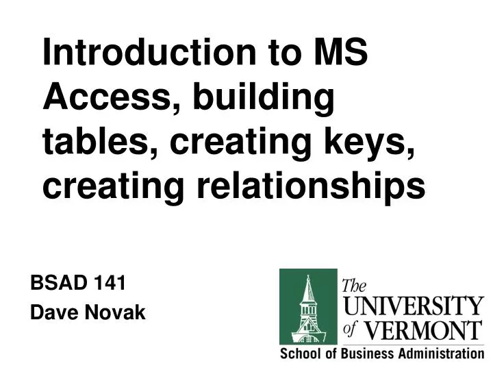 introduction to ms access building tables creating keys creating relationships