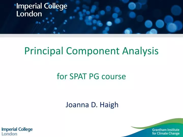 principal component analysis for spat pg course