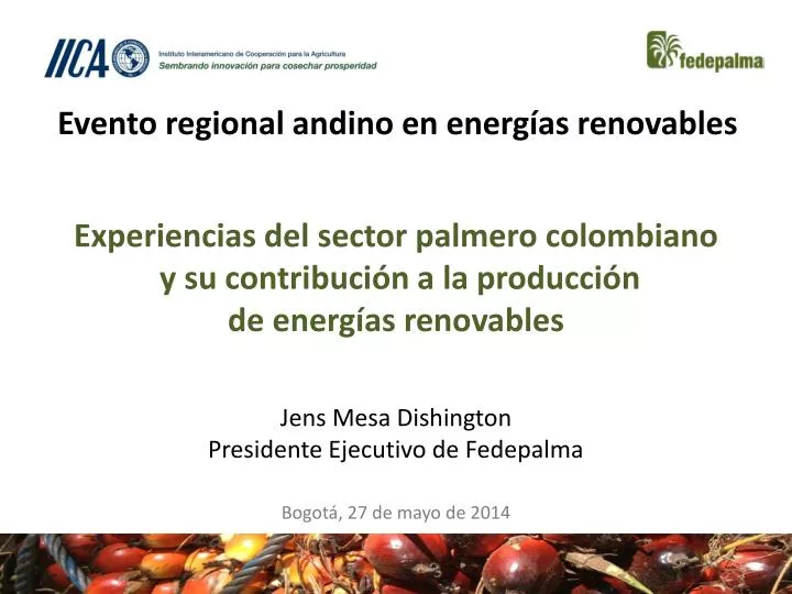 experiencias del sector palmero colombiano y su contribuci n a la producci n de energ as renovables