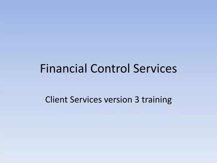 financial control services
